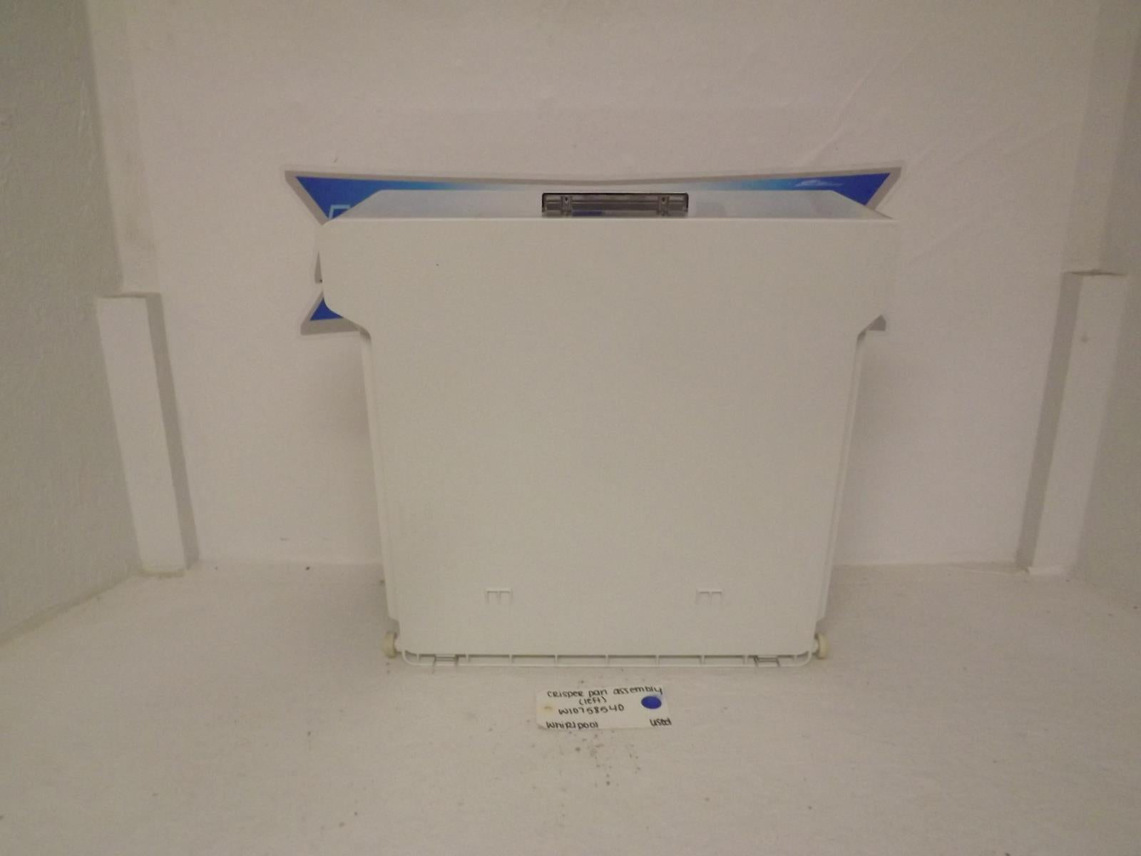 Whirlpool Refrigerator W10758540 Crisper Pan Assembly (Left) Used Whirlpool Refrigerator W10758540 Crisper Pan Assembly (Left) Used